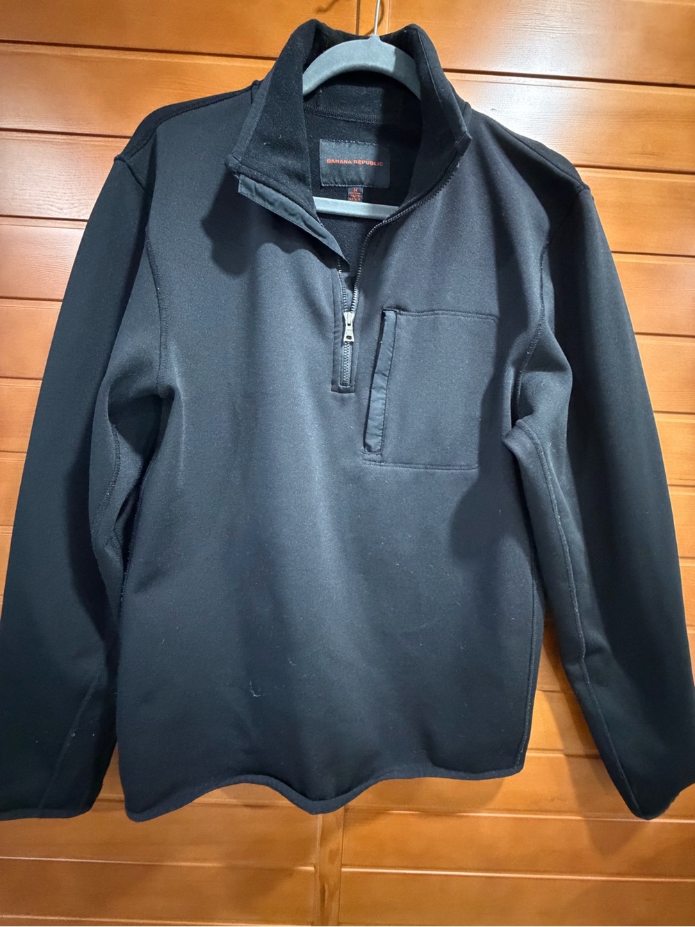 Banana Republic Men's Black Quarter-Zip fleece lined Sweater M
